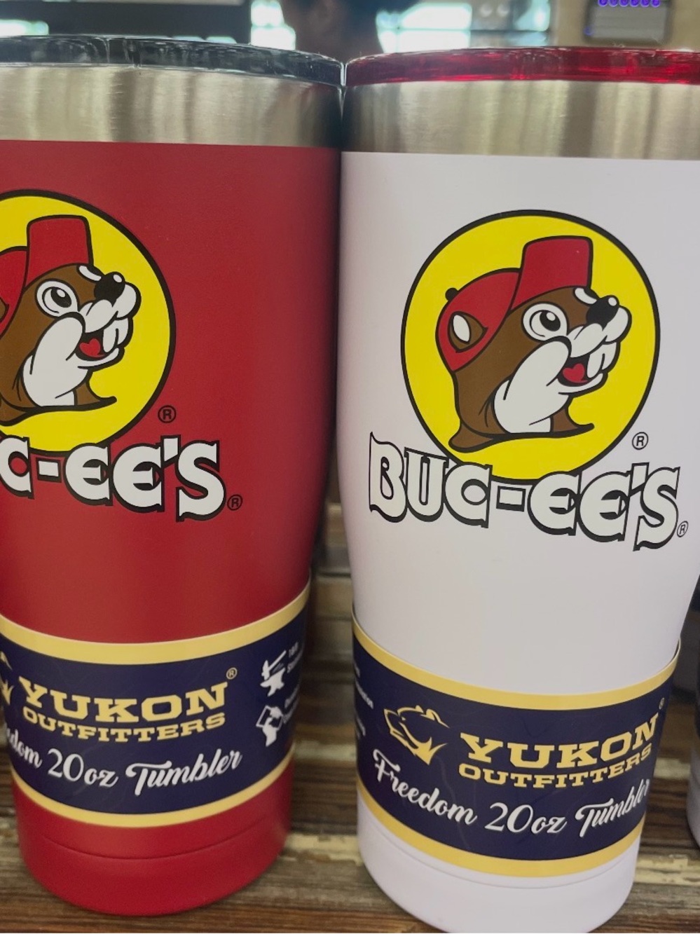 Two Buc-ee's Yukon Outfitters 20oz Tumbler - Red or White